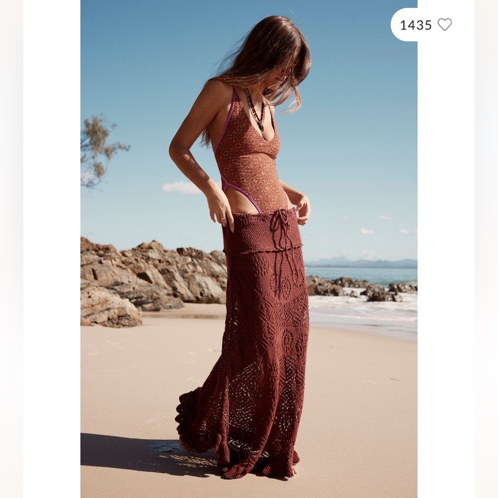 Free People crochet maxi skirt